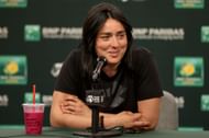 Ons Jabeur at the 2023 BNP Paribas Open.
